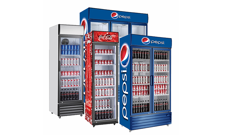 3 upright fridge cabinets
